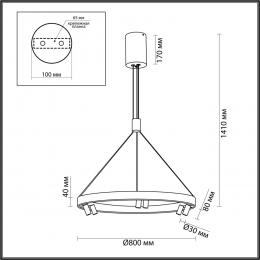 Odeon light 6683/103L HIGHTECH ODL24 203 Подвесной светильник брашир.черный/металл/акрил Разд. включение с ПДУ (инфракрасный) IP20 LED 103W 9270Лм 3000K BEVEREN  - 2 купить